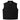 Legendary USA Revolution men's black denim motorcycle vest front view, made in USA