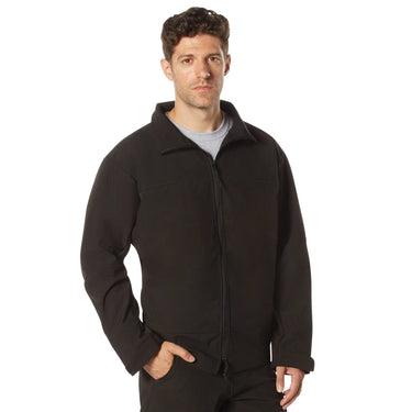 Front view featuring Rothco concealed carry softshell jacket, shown on plain studio background
