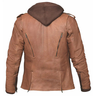 Dakota - Womens Tan Leather Motorcycle Jacket by UNIK Leather Co.