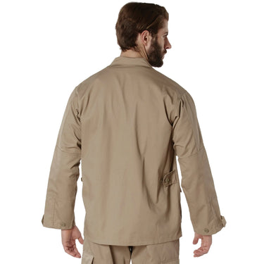 Rothco Poly/Cotton Twill BDU shirt in solid color, front view showing button-front cargo styling