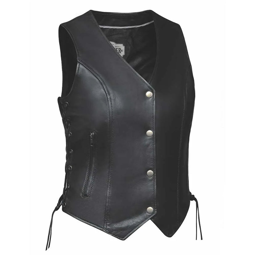 Main product view of Beth - Ladies Premium Leather Vest, shown on plain studio background