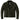 Front view of Legendary Miss America women's black leather motorcycle jacket zipped up, made in USA