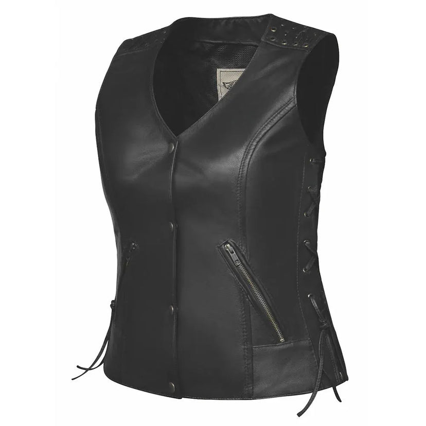 Primary view of Candy - Womens Premium Leather Vest, shown on plain studio background