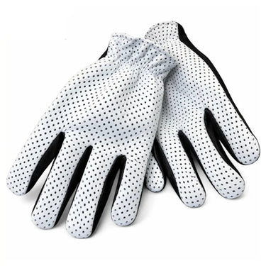 Front view showing Legendary ventilated black gloves, with brand detailing visible