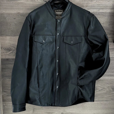 Legendary Midnight Run Genuine Cowhide Leather Riding Shirt