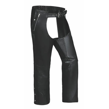 Main product view of Maverick unisex spandex leather chaps, with brand detailing visible