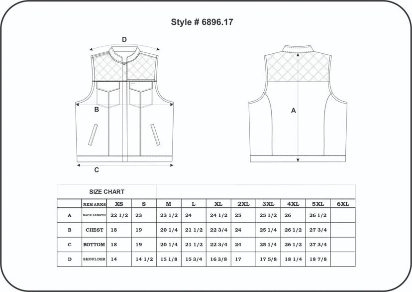 Alternate angle of women's diamond stitch purple motorcycle vest, showing detailed construction features