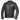 Front view of Men's Unik leather motorcycle jacket, shown on plain studio background