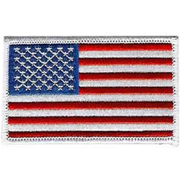 Embroidered American flag uniform patch with white border, perfect for jackets, vests, or hats