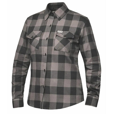 Ashwood Ladies Black & Gray Armored Flannel in black flannel, a riding flannel