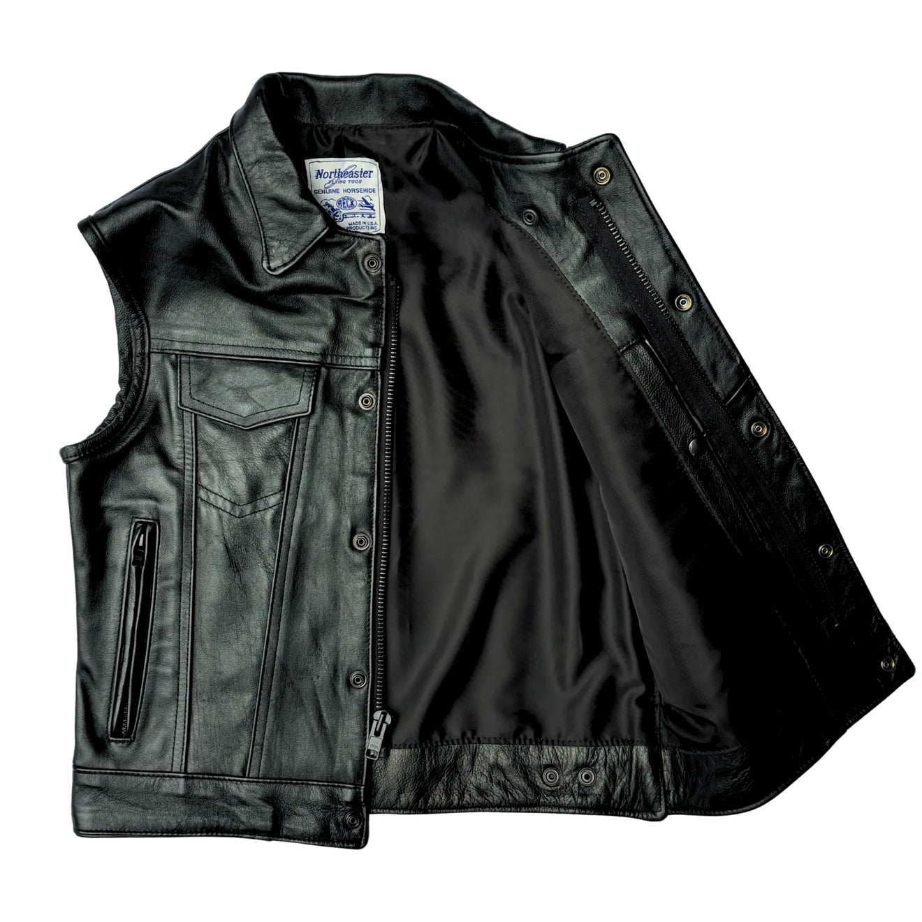 Pointed chest pockets — the trucker signature