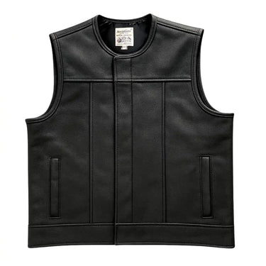 BECK 882 black horsehide motorcycle vest, front view (Made in USA), premium product detail