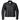 Primary view of BECK black horsehide motorcycle jacket, with brand detailing visible