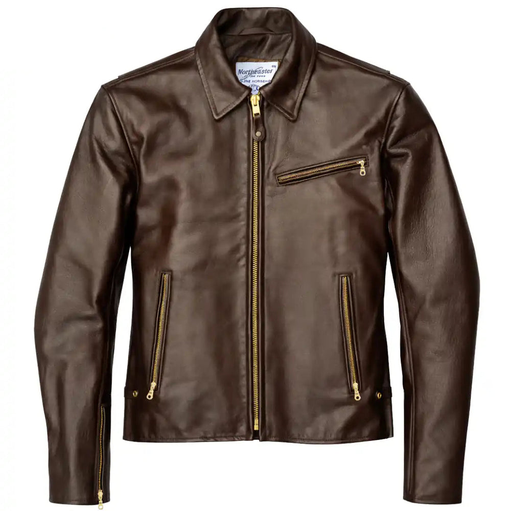BECK® 777 Northeaster Flying Togs Brown Genuine Horsehide Motorcycle Jacket