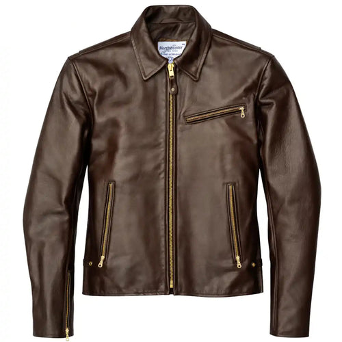 BECK® 777 Northeaster Flying Togs Brown Genuine Horsehide Motorcycle Jacket