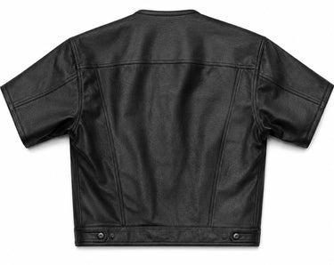 BECK® 202 Horsehide Leather Short Sleeve Riding Shirt back view showing the horsehide panel made in USA