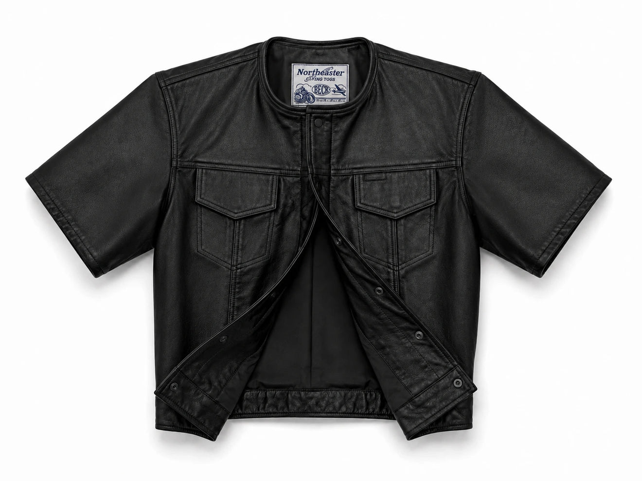 Hidden snap-down flap chest pockets