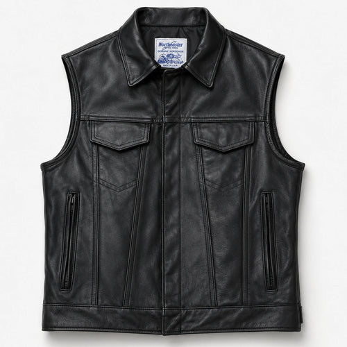 BECK® 501 Trucker Horsehide Motorcycle Vest — Black