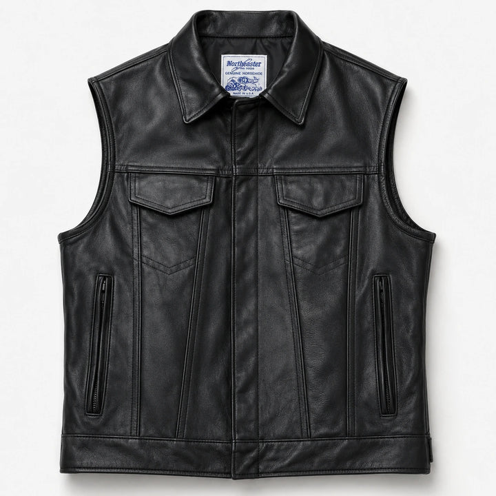 BECK® 501 Trucker Horsehide Motorcycle Vest — Black