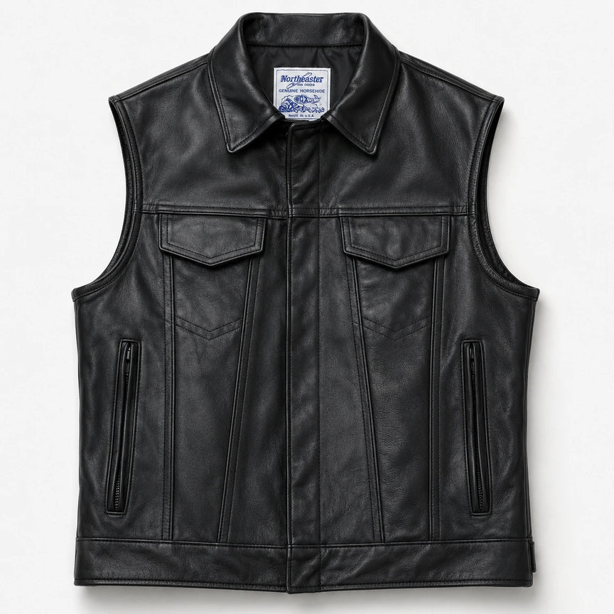 BECK® 501 Trucker Horsehide Motorcycle Vest — Black