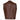 Detail view of BECK men's brown horsehide leather motorcycle vest, highlighting stitching and material grain