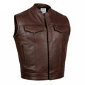 BECK® Men's 566 Brown Horsehide Leather Motorcycle Vest