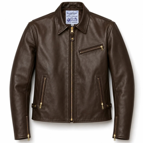 BECK® 777 Northeaster Flying Togs Brown Genuine Horsehide Motorcycle Jacket