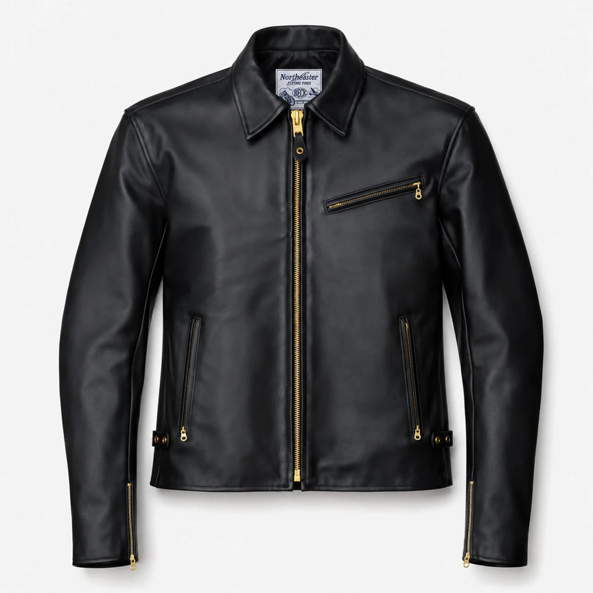 BECK® 777 Northeaster Flying Togs Black Genuine Horsehide Motorcycle Jacket