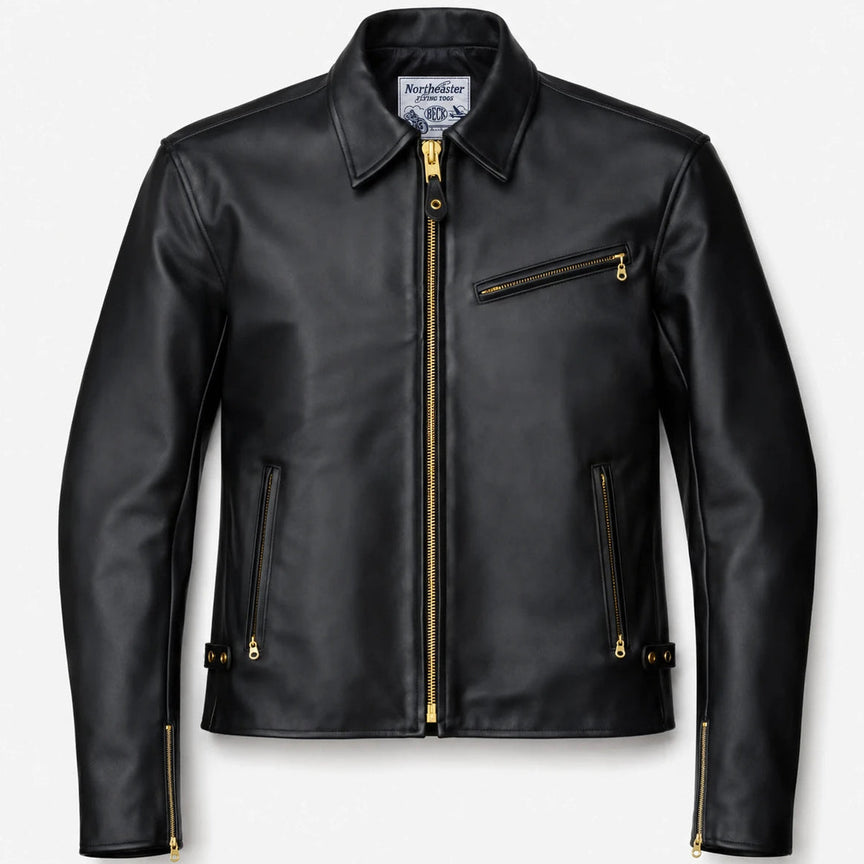 BECK® 777 Northeaster Flying Togs Black Genuine Horsehide Motorcycle Jacket