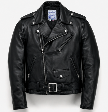 Black leather jacket on a white background