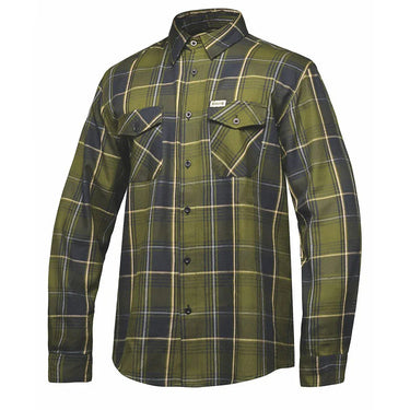 Black and Olive Green Flannel Shirt by DERRINGER Flannel Co. in black flannel