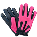 Legendary 'Spitfire' Black/Neon Pink Deerskin Short Wrist Touchscreen Motorcycle Gloves