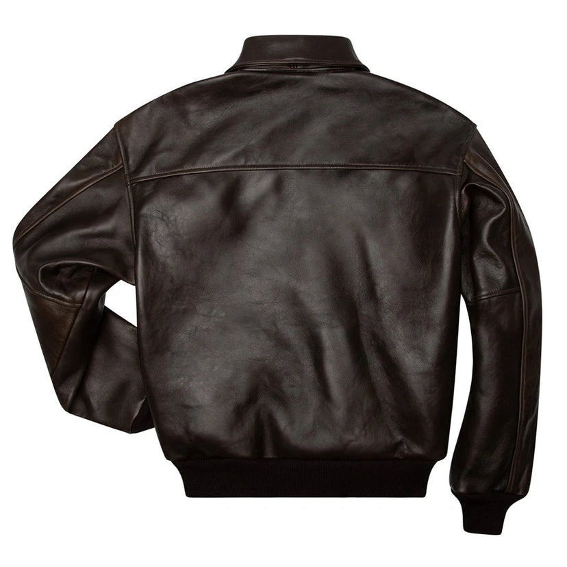 Cockpit USA Mens 100 Mission A-2 Lambskin Leather Flight Jacket