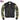 Front view of Cockpit USA Hot Stuff Women’s Bomber Jacket featuring camo mesh sleeves and black lambskin body