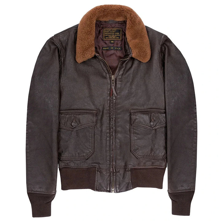 Cockpit USA Men's 100 Mission G-1 Aviator Leather Flight Jacket
