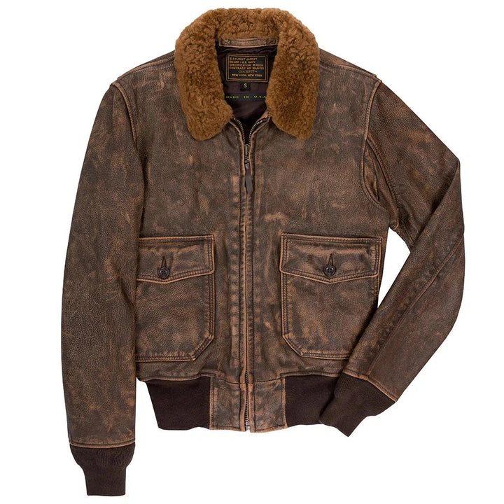 Cockpit USA Men's Avenger Vintage G-1 Leather Flight Jacket