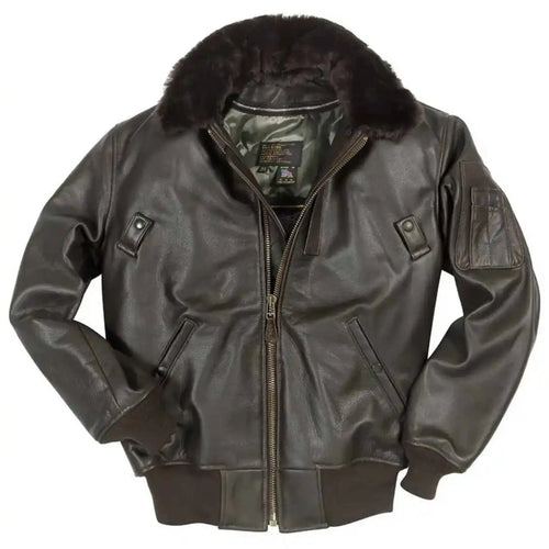 Cockpit USA Men's B-15 Cowhide Flight Jacket - Brown