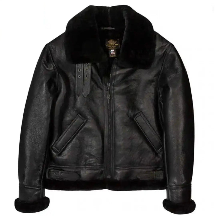 Cockpit USA Men's Black B-3 Sheepskin Bomber Jacket