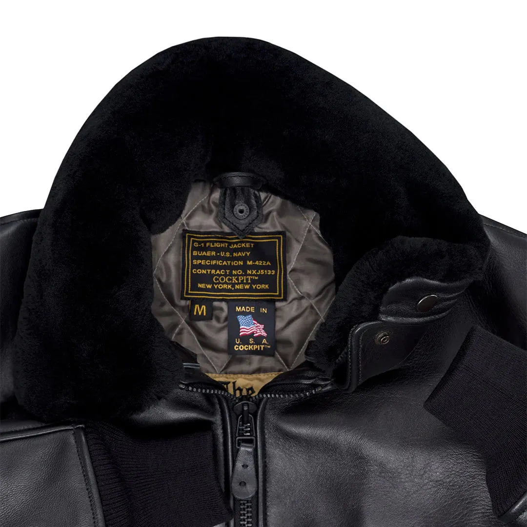 Removable mouton collar, black colorway