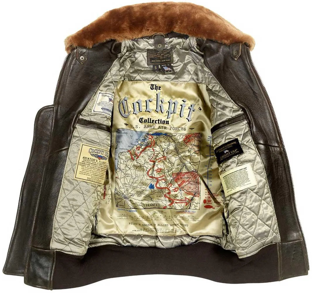 Cockpit USA Men's G-1 Antique Lambskin Leather Flight Jacket