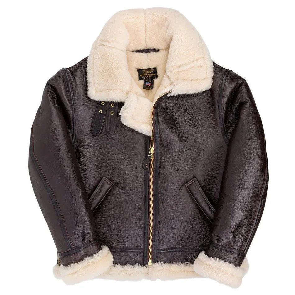 Cream shearling, fur-trimmed hood
