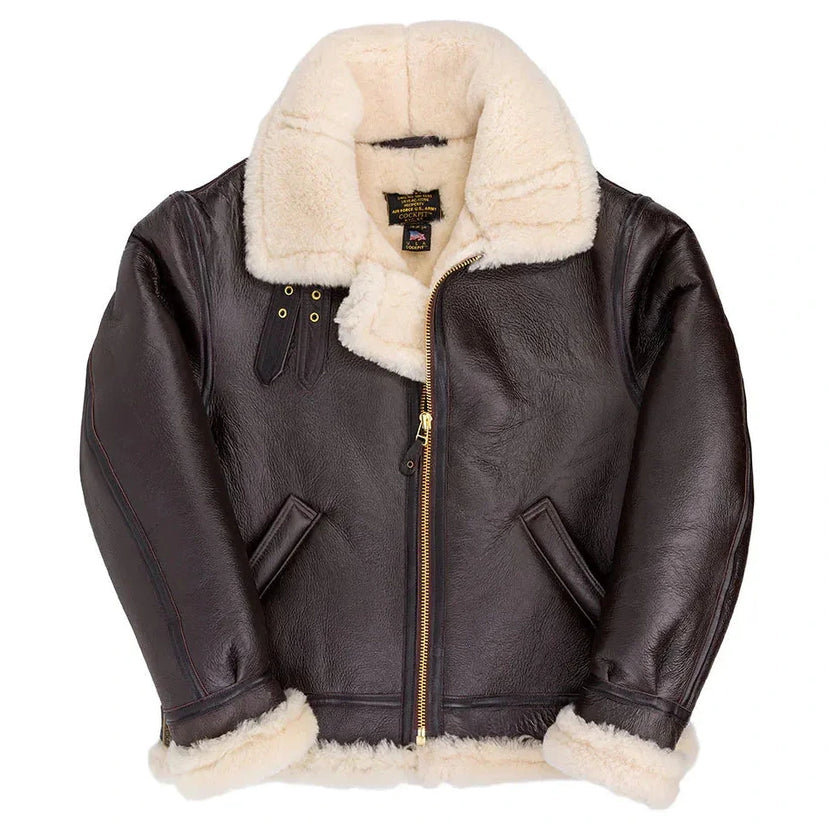 Thick sheepskin, fur-trimmed hood