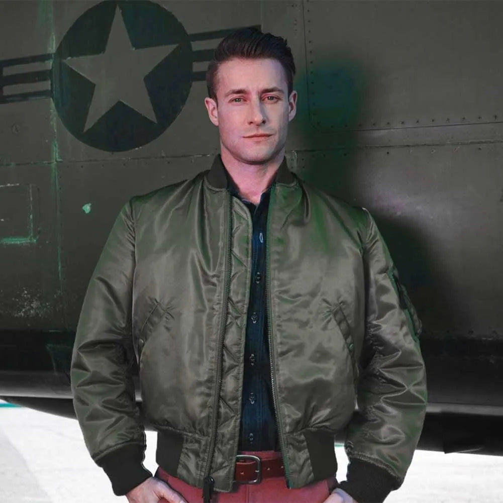 Cockpit USA Men's MA-1 Nylon Satin Flight Jacket