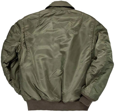 Back view of Cockpit USA Men's CWU-55/P Military Spec Flight Jacket in green