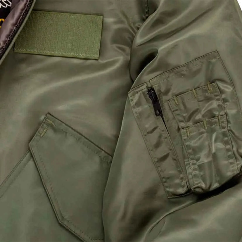 Sleeve utility pocket and stitching