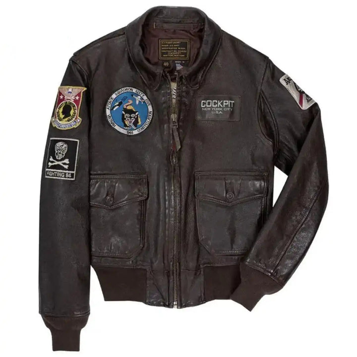 Cockpit USA Men's USS Forrestal Carrier Pilot's Vietnam Flight Jacket