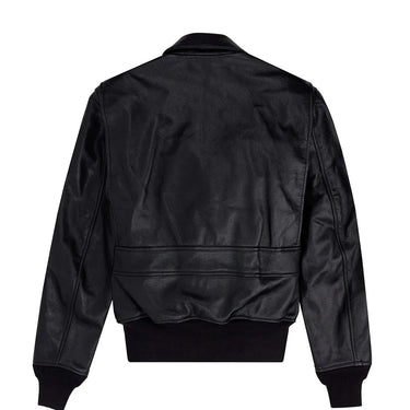 Back view of the Surface Warfare Jacket featuring a clean, tailored leather design and shoulder seams