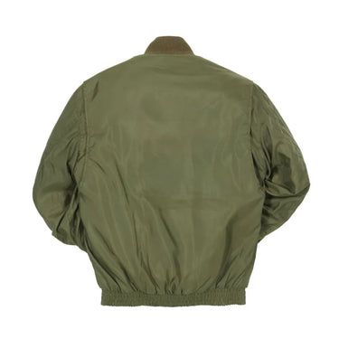 Back view of Cockpit USA WEP USN/USMC Jacket showing plain olive nylon shell