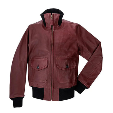 View of the Amelia Jacket with collar standing up, highlighting full front design.