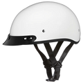 Daytona Skull Cap Half Shell Motorcycle Helmet - Beanie Style - Hi-Gloss White | DOT Approved